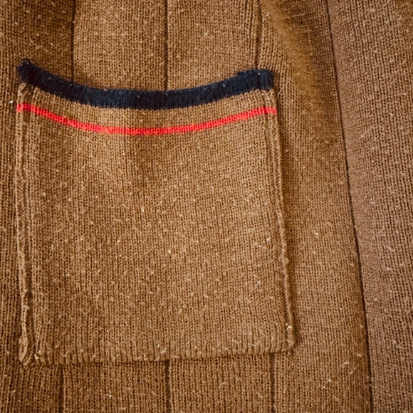 1970s vintage style retro Astrological Zodiac Cancer Crab Brown Knit Midi Skirt - Picture 5 of 8